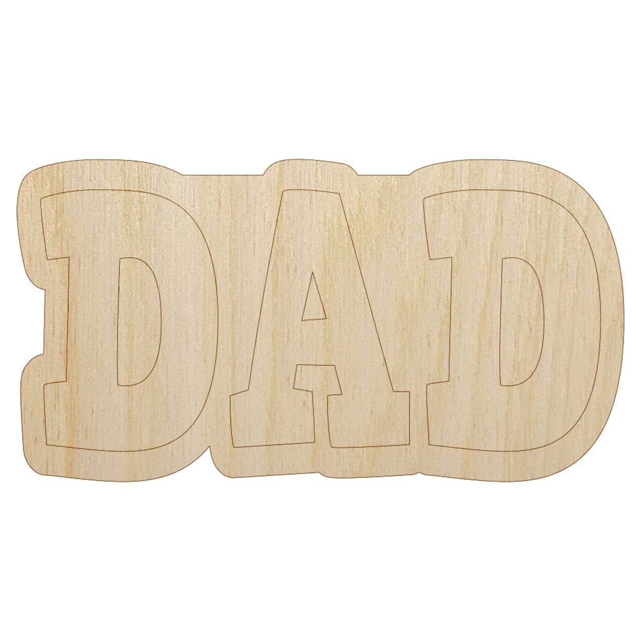 Dad Fun Text Unfinished Wood Shape Piece Cutout for DIY Craft Projects